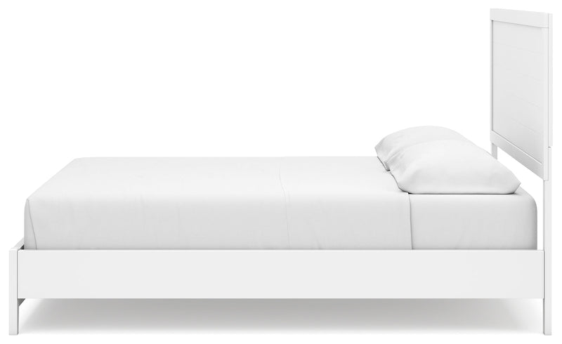 Binterglen White California King Panel Bed with Mirrored Dresser from Ashley - Luna Furniture