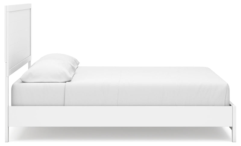 Binterglen White California King Panel Bed with Mirrored Dresser from Ashley - Luna Furniture