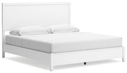 Binterglen White King Panel Bed with Mirrored Dresser from Ashley - Luna Furniture