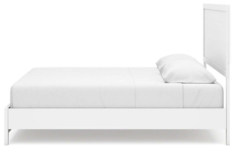 Binterglen White King Panel Bed with Mirrored Dresser from Ashley - Luna Furniture