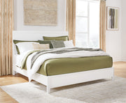 Binterglen White King Panel Bed with Mirrored Dresser from Ashley - Luna Furniture