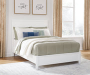 Binterglen White Full Panel Bed with Mirrored Dresser from Ashley - Luna Furniture