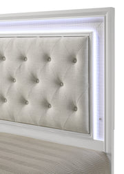 Lyssa Oat and Frost LED Upholstered Panel Youth Bedroom Set from Crown Mark - Luna Furniture