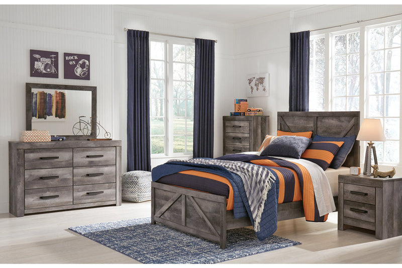 Wynnlow Gray Full Crossbuck Panel Bed from Ashley - Luna Furniture