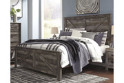 Wynnlow Gray King Crossbuck Panel Bed from Ashley - Luna Furniture