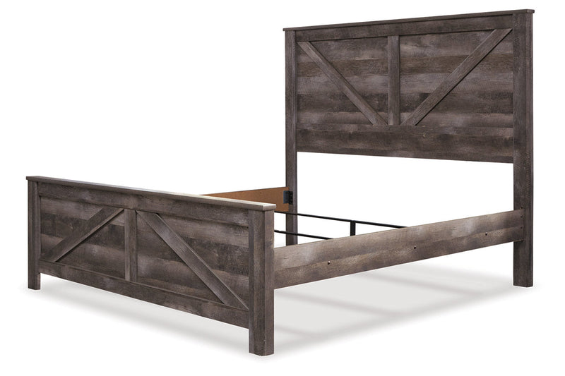 Wynnlow Gray King Crossbuck Panel Bed from Ashley - Luna Furniture