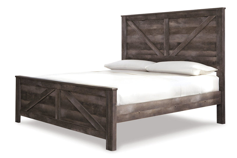 Wynnlow Gray King Crossbuck Panel Bed from Ashley - Luna Furniture
