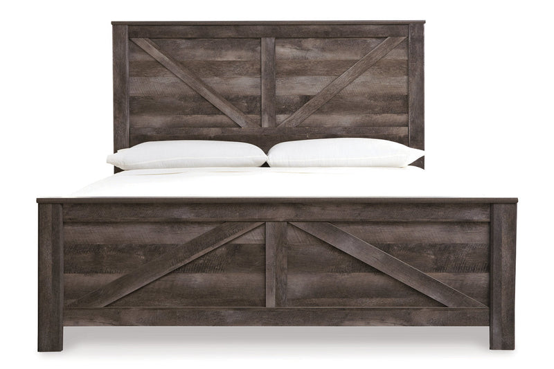 Wynnlow Gray King Crossbuck Panel Bed from Ashley - Luna Furniture