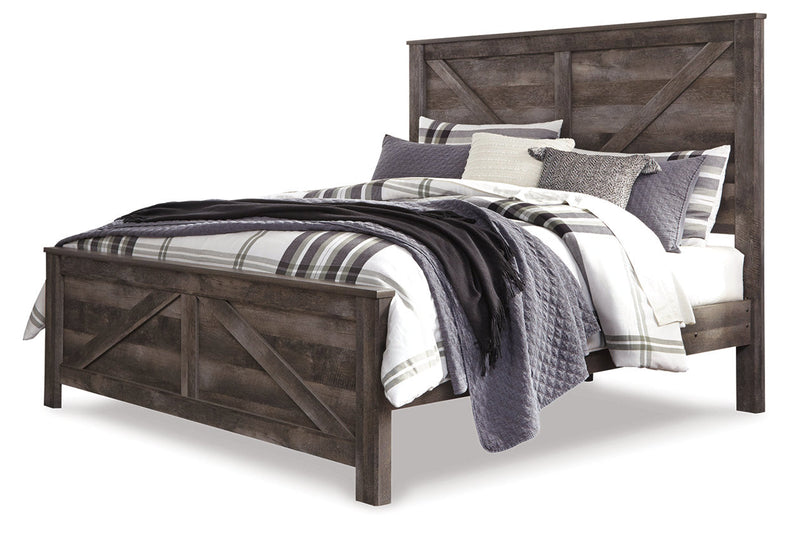 Wynnlow Gray King Crossbuck Panel Bed from Ashley - Luna Furniture