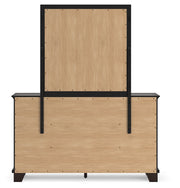 Covetown Dark Brown Full Panel Bed with Mirrored Dresser from Ashley - Luna Furniture