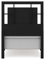Covetown Dark Brown Twin Panel Bed with Mirrored Dresser from Ashley - Luna Furniture