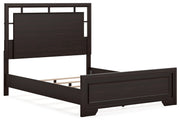 Covetown Dark Brown Queen Panel Bed, Dresser, Mirror, Chest and Nightstand from Ashley - Luna Furniture