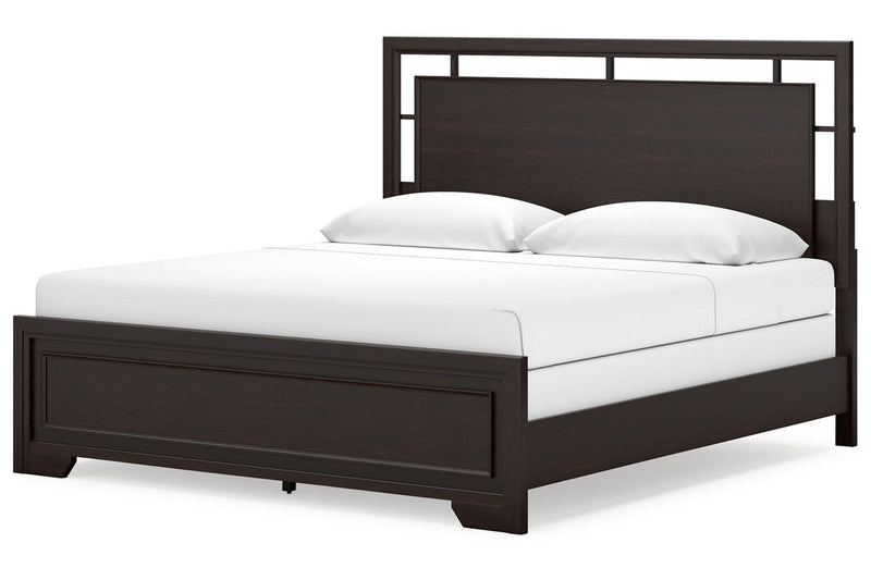 Covetown Dark Brown King Panel Bed -  Ashley - Luna Furniture
