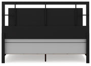 Covetown Dark Brown King Panel Bed with Mirrored Dresser from Ashley - Luna Furniture