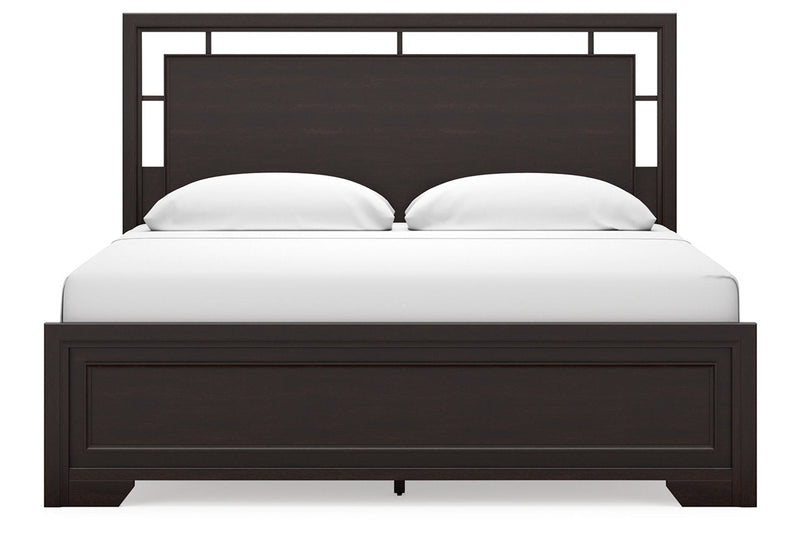 Covetown Dark Brown King Panel Bed -  Ashley - Luna Furniture