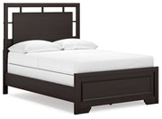 Covetown Dark Brown Full Panel Bed with Mirrored Dresser from Ashley - Luna Furniture