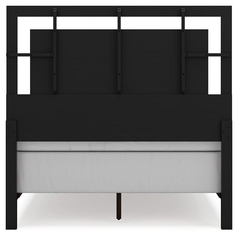Covetown Dark Brown Full Panel Bed with Mirrored Dresser from Ashley - Luna Furniture