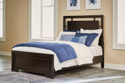 Covetown Dark Brown Full Panel Bed with Mirrored Dresser from Ashley - Luna Furniture