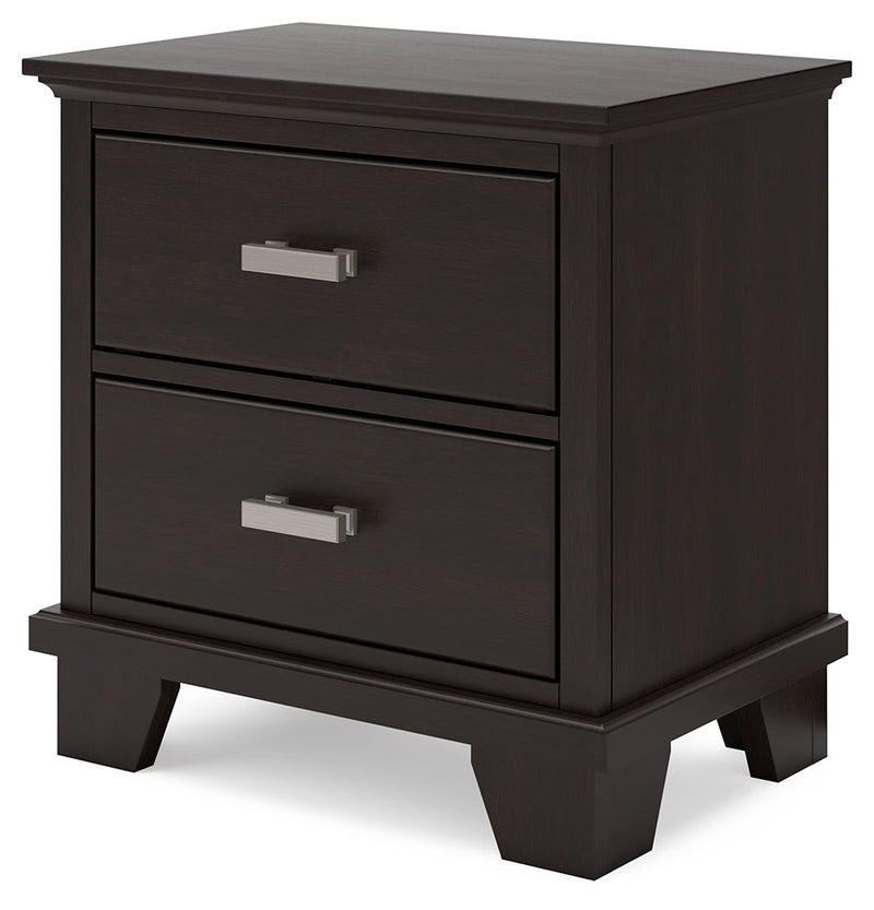 Covetown Dark Brown Queen Panel Bed, Dresser, Mirror, Chest and Nightstand from Ashley - Luna Furniture