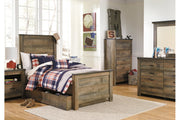 Trinell Brown Twin Panel Bed with 1 Large Storage Drawer from Ashley - Luna Furniture