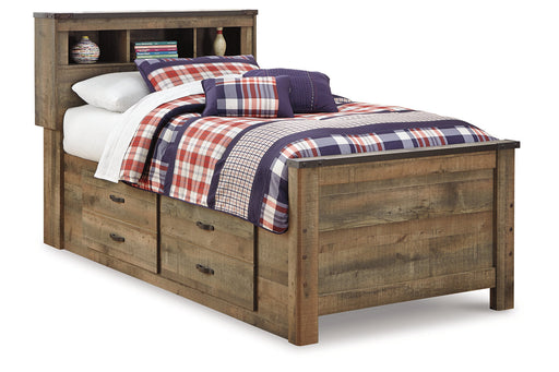 Trinell Brown Twin Bookcase Bed with 2 Storage Drawers from Ashley - Luna Furniture