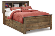 Trinell Brown Full Bookcase Bed with 2 Storage Drawers from Ashley - Luna Furniture
