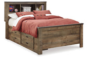 Trinell Brown Full Bookcase Bed with 2 Sided Storage -  Ashley - Luna Furniture