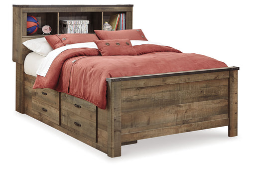 Trinell Brown Full Bookcase Bed with 2 Sided Storage from Ashley - Luna Furniture