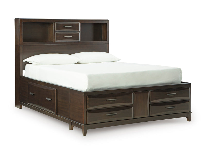 Vanmore Dark Brown Queen Storage Bed from Ashley - Luna Furniture