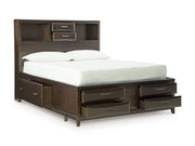 Vanmore Dark Brown Queen Storage Bed from Ashley - Luna Furniture