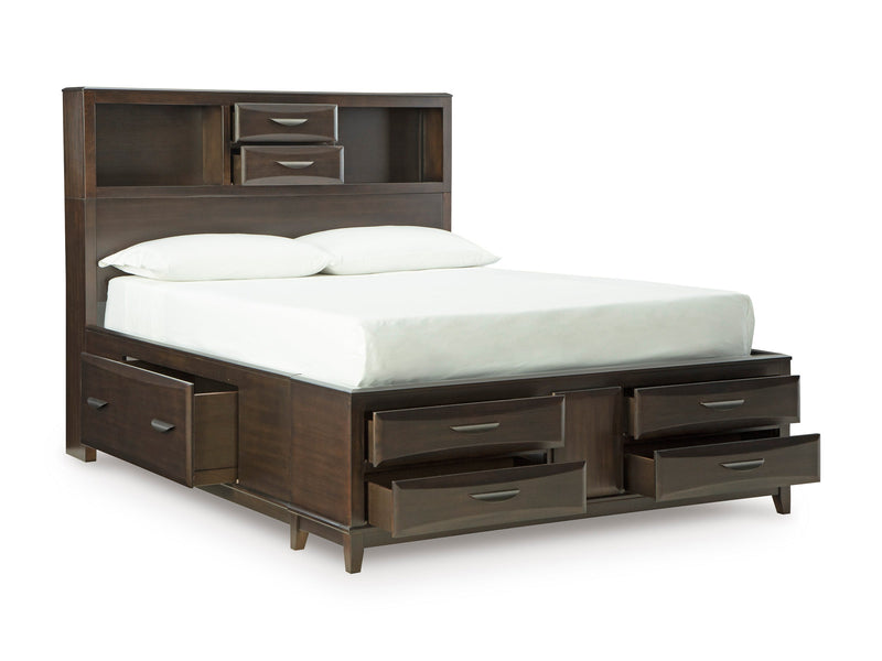 Vanmore Dark Brown Queen Storage Bed from Ashley - Luna Furniture
