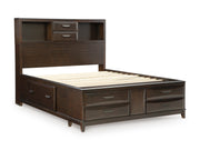 Vanmore Dark Brown Queen Storage Bed from Ashley - Luna Furniture