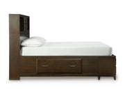 Vanmore Dark Brown Queen Storage Bed from Ashley - Luna Furniture