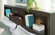 Vanmore Dark Brown Queen Storage Bed from Ashley - Luna Furniture