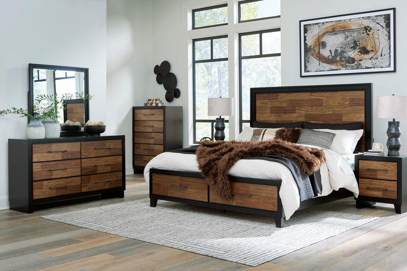 Kraeburn Brown/Black Panel Storage Bedroom Set from Ashley - Luna Furniture