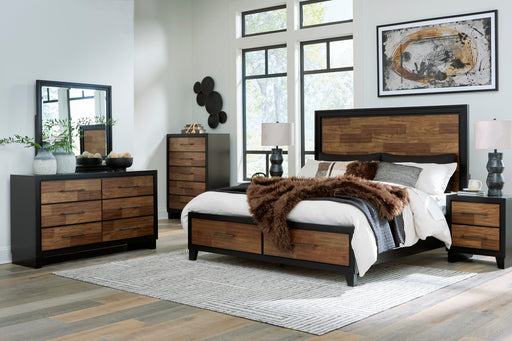 Kraeburn Brown/Black Panel Storage Bedroom Set from Ashley - Luna Furniture