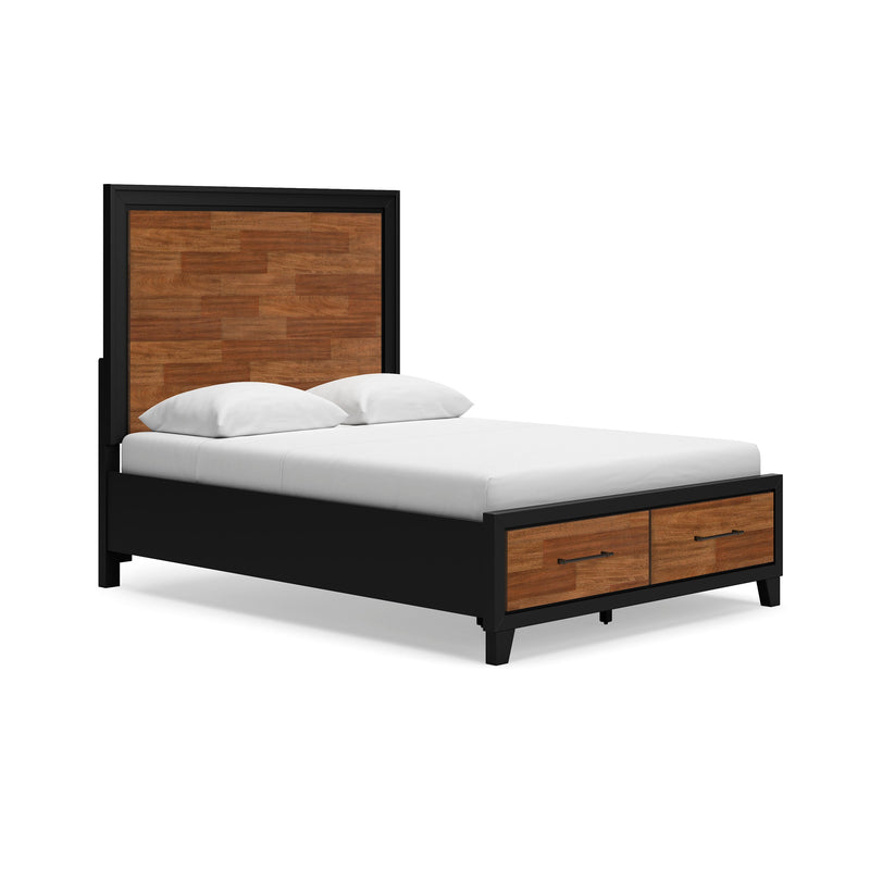 Kraeburn Brown/Black Queen Panel Storage Bed from Ashley - Luna Furniture