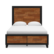 Kraeburn Brown/Black Queen Panel Storage Bed from Ashley - Luna Furniture