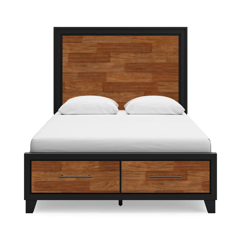 Kraeburn Brown/Black Queen Panel Storage Bed from Ashley - Luna Furniture
