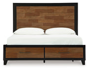 Kraeburn Brown/Black California King Panel Storage Bed from Ashley - Luna Furniture