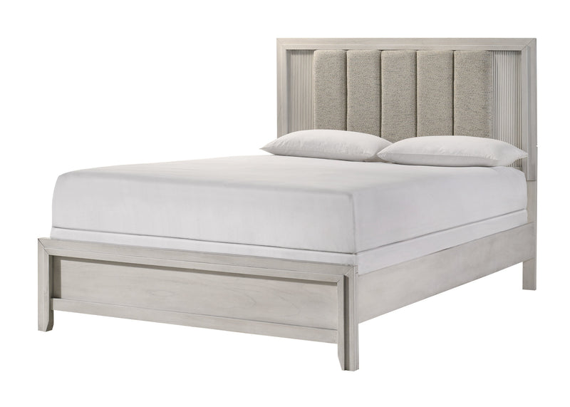 Carlton White Mist Upholstered King Bed from Crown Mark - Luna Furniture