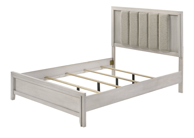 Carlton White Mist Upholstered King Bed from Crown Mark - Luna Furniture