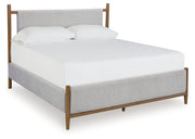 Lyncott Brown California King Upholstered Bed with Mirrored Dresser from Ashley - Luna Furniture