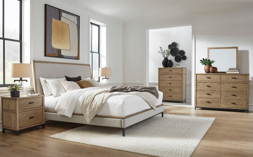 Tomtyn Light Brown California King Upholstered Bed from Ashley - Luna Furniture