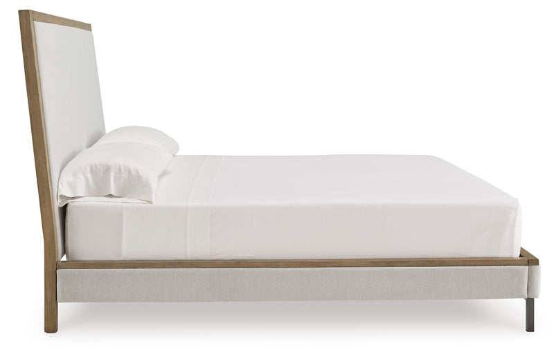 Tomtyn Light Brown California King Upholstered Bed from Ashley - Luna Furniture