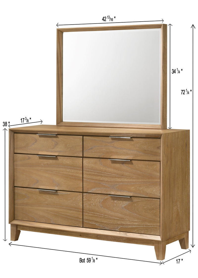 Florian Natural Wood Upholstered Storage Bedroom Set from Crown Mark - Luna Furniture