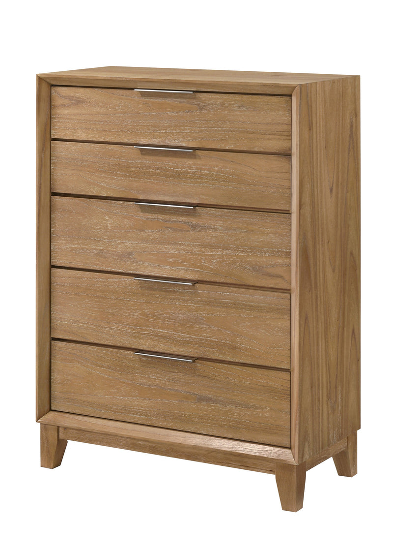 Florian Natural Wood Upholstered Storage Bedroom Set from Crown Mark - Luna Furniture