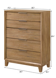 Florian Natural Wood Upholstered Storage Bedroom Set from Crown Mark - Luna Furniture