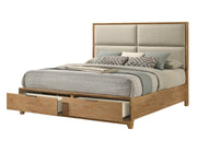 Florian Natural Wood Upholstered Storage Bedroom Set from Crown Mark - Luna Furniture