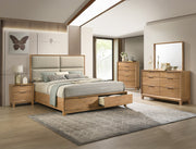 Florian Natural Wood Upholstered Storage Bedroom Set from Crown Mark - Luna Furniture